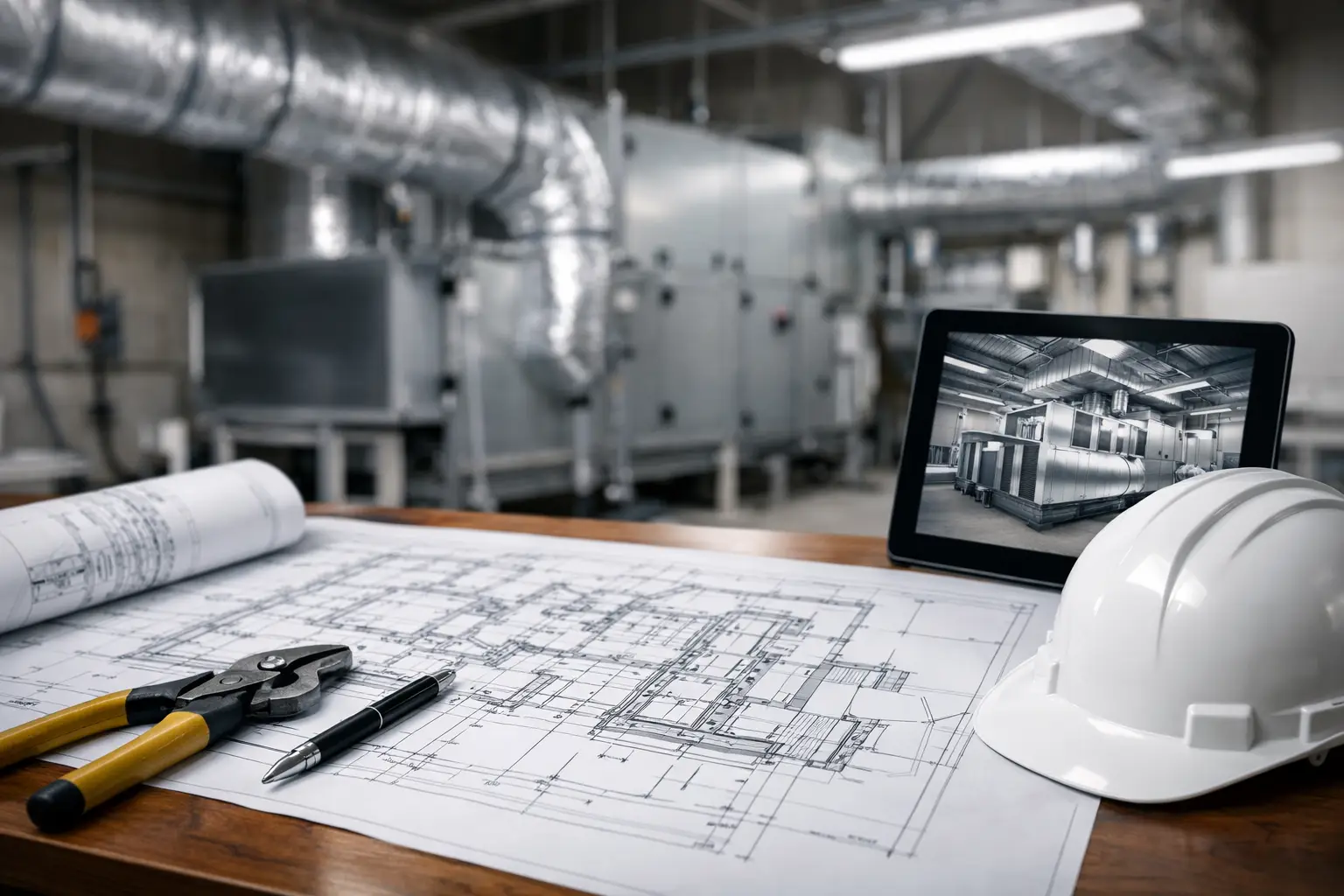 Code-compliant HVAC mechanical plan set showing Manual J, S, and D documentation for permit review